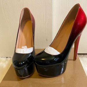 Brand New, Never Worn Black & Red duo toned 6 in. Heels Only Maker - Handmade
